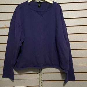 VTG VS Moda International Oversized L Crop V Neck Sweatshirt